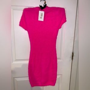 New pink soft dress cashmere like dress